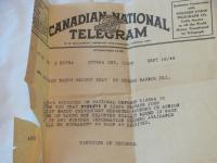 Telegram Stating John Barry's Being Wounded