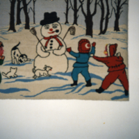 Un tapis avec un motif de paysage d'hiver