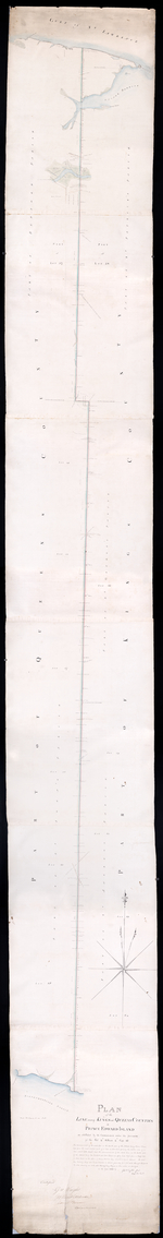 Plan of the Line dividing Kings and Queens Counties in Prince Edward Island as established by the Commissioners und the provisions of the Act 4th: William 4th: Cap: 15: 