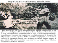 Play Ball!:  Baseball on Prince Edward Island