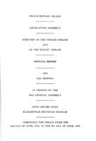 Debates of the 1st Session of the 52nd General Assembly of Prince Edward Island, Debates of the 1st Session of the 52nd General Assembly of Prince Edward Island: 