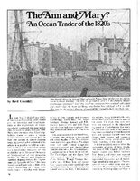 The Ann and Mary: An Ocean Trader of the 1820's