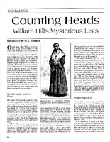 Counting Heads: William Hill's Mysterious Lists