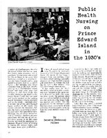 Public Health Nursing on Prince Edward Island in the 1930s Dorothy (McKenna) Palmer