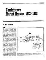 Charlottetown Market Houses: 1813 - 1958